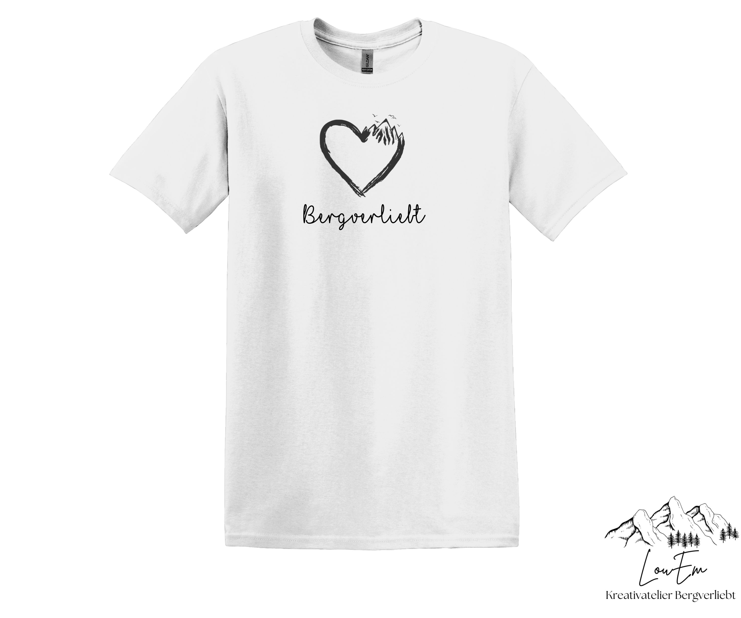 T-Shirt Bergverliebt Herz Unisex White 4XL